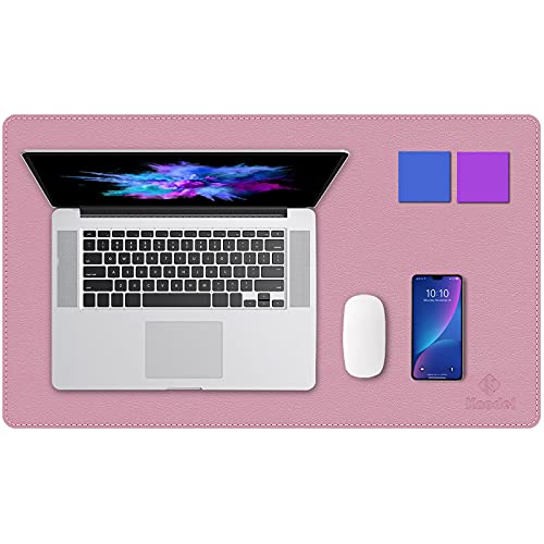 K KNODEL Small Sewing Leather Desk Mat, Desk Pad (Purple, 23.6" x 13.8") - color: Purple/Pink, size: 23.6" x 13.8"