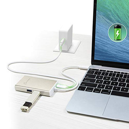 j5create USB C Hub Multi-Adapter Docking Station with HDMI 4K, 2X USB 3.1 | SuperSpeed Ports, Ethernet, Power Delivery 2.0 (JCA374)