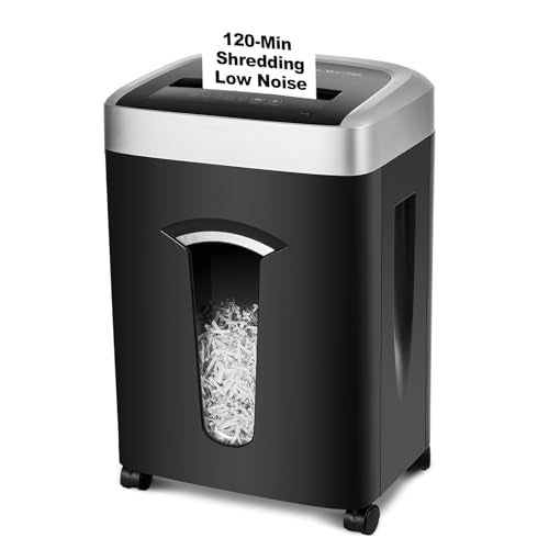Wingwise 15 Sheets Paper Shredder Heavy Duty for Home Office | 120 Mins Runtime, P-4, 7.9 gal, Shreds CDs & Credit Cards - color: Black: 15 Sheets, size: P-4 Security