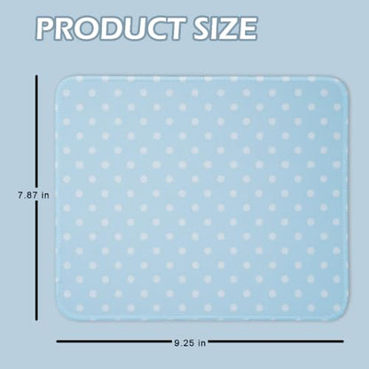Mouse Pad for Desk with Stitched Edge, Premium Cute Washable Mouse Pads. Computer Mousepad with Non-Slip Rubber Base, Mousepads for Laptop, 9.25x7.75x0.12 inch (Aqua Dots) - color: Aqua Dots