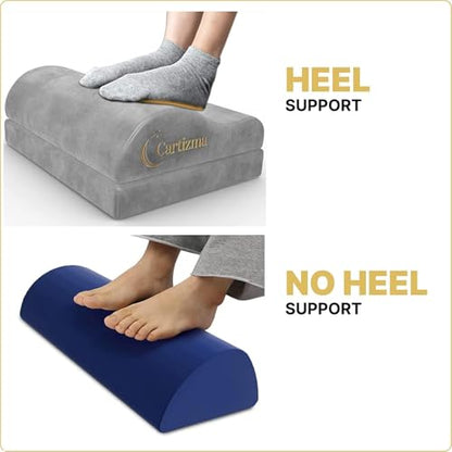 Ergonomic Foot Rest Under Desk - Non-Slip, Adjustable, Washable Covers for Pain Relief - Office, Home & Travel (Grey) - color: Grey