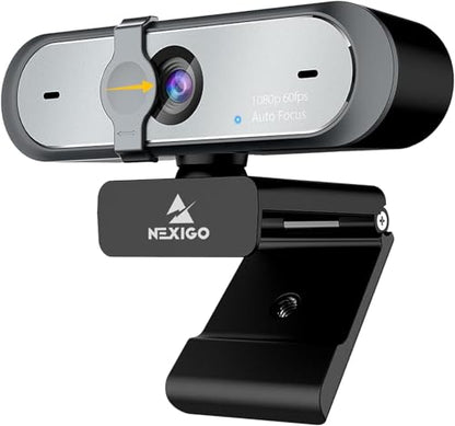 NexiGo N660P (Gen 2) 1080P 60FPS Webcam with Software Control, Dual Microphone & Cover, Autofocus, HD USB Computer Web Camera, for OBS/Gaming/Zoom/Skype/FaceTime/Teams/Twitch - style: 1080P 60FPS Webcam