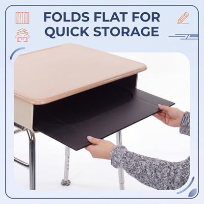 Silipull 30 Pack Black Desk Dividers for Students U Shape Front Open Design