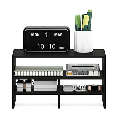 Furinno Hermite Desk Top Organizing Shelf Bookcase, Espresso - color: Espresso, size: 16.4-Inch