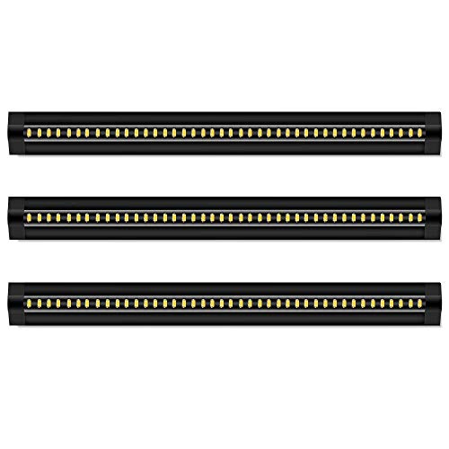 inShareplus 3 Pack 13 inch LED Under Cabinet Lighting, Dimmable, Natural White 4500K, CRI90+, 450Lumens, DC 12V Ultra Thin Under Counter Kitchen Lighting for Kitchen, Shelf, Cupboard, Black - color: Natural White 3 Pack