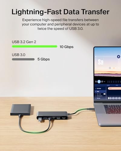 Belkin USB-C Hub 8-Port 4K HDMI 100W PD for Neo MacBook, Windows & More | 2.5Gbps ethernet, 4K@60Hz display support, compatible with Neo MacBook, Windows, and Chromebook laptops - style: 8-in-1 USB-C Hub