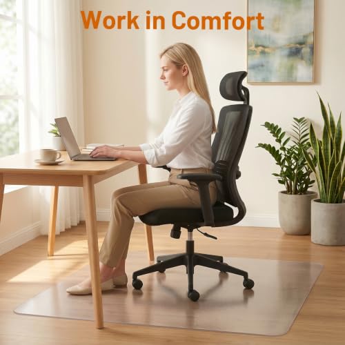 Clear Office Chair Mat for Hardwood Floors, Heavy Duty Protector | 36" x 48" Plastic Floor Mat for Rolling Desk Chairs, Home Office, Gaming Room, Tile and Laminate Floors - size: 36x 48inch- Clear