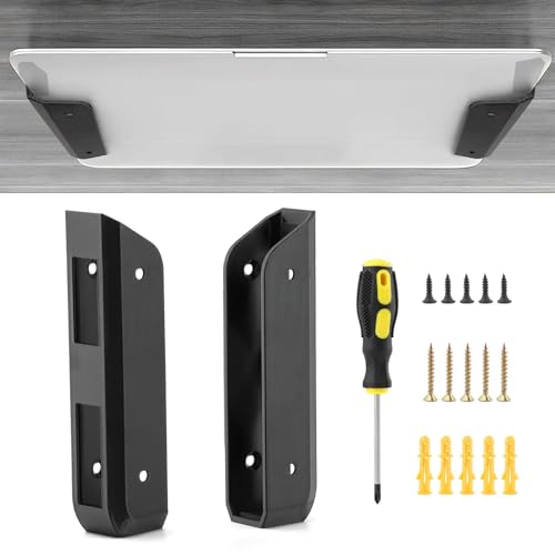 Wall & Under Desk Laptop Mount with Adhesive & Screws in