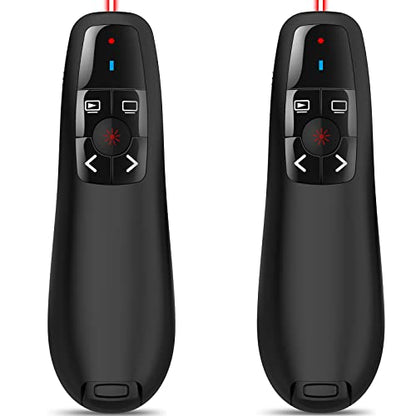 Presentation Pointer Presenter Slide Advancer: Wireless PowerPoint Remote Clicker with USB | 100Ft Control Long Range | Universal Compatibility | Ergonomic Design - 2 Pack - style: USB-2 Pack