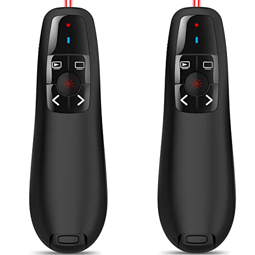 Presentation Pointer Presenter Slide Advancer: Wireless PowerPoint Remote Clicker with USB | 100Ft Control Long Range | Universal Compatibility | Ergonomic Design - 2 Pack - style: USB-2 Pack