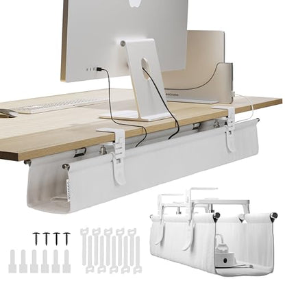 Ascrono Original Under Desk Cable Management Tray, White, 40.6" - color: White, size: Large (40.6 in)