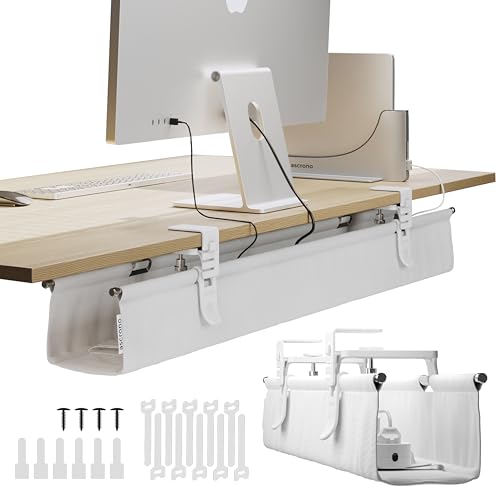 Ascrono Original Under Desk Cable Management Tray, White, 40.6" - color: White, size: Large (40.6 in)