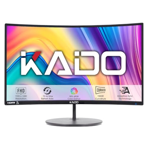 Kado 2-Pack Dual 27" Curved 1500R 1920x1080 75Hz FHD Computer Monitor