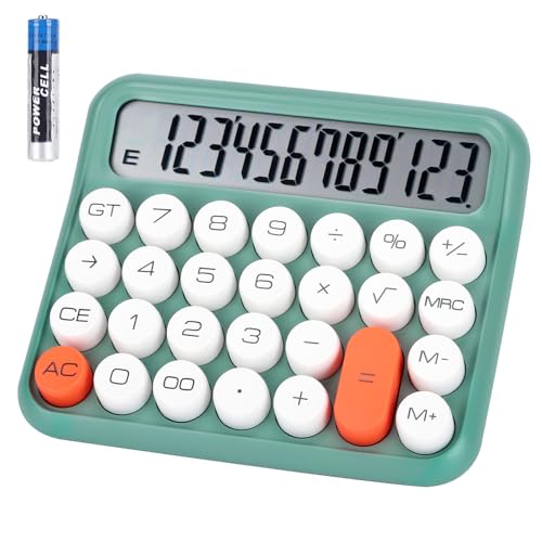 Basic Standard Calculator- Large 5-Inch 12 Digit LCD Display, Big Button Mechanical Switch Calculator for School Home Use Office Supplies, Automatic Sleep, Green - color: Green