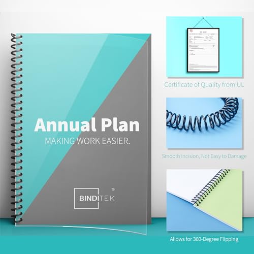 Binditek 100 Pack Plastic Spiral Binding Coils Bundle with Spiral Binding Machine