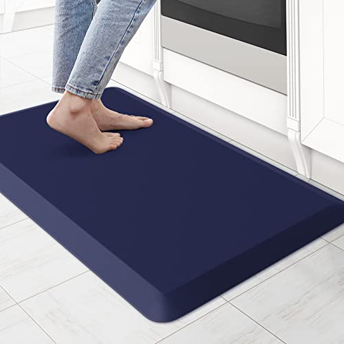 0.8" Thick Kitchen Mat Cushioned Anti Fatigue Rug Comfort Floor Mats - color: Blue, size: 28"L x 17.3"W x 0.8"Th