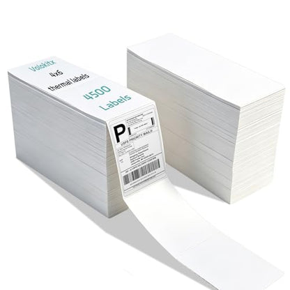 4500 Pcs 4"x6" Thermal Shipping Labels Fanfold, 2 Stacks of 2250