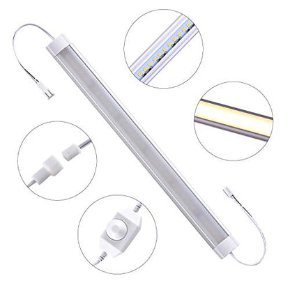 LABOREDUCER LED Under Cabinet Lighting Plug in Warm White 6 Pack,12inches Bar Dimmable Under Cabinet Lights, Under Counter Lights for Kitchen Ultra Slim LED Lights Hardwired Linkable 24V - color: Warm White 2700K