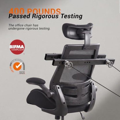 BOLISS 400lbs High Back Ergonomic Office Chair with Dual Seat Cushion - color: Black, size: BLS-2818HS
