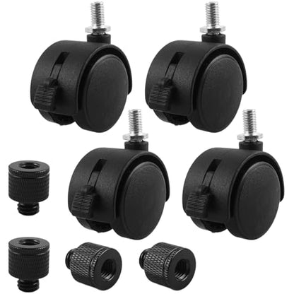 HOWDIA 4 Pcs M8×1.25 Thread (with 3/8 Adapter Nuts) 1.5" Swivel Caster Wheels with Brake, Light-Duty Casters Replacement for Carts/Small Furniture, Fits Metric M8 & Imperial 3/8, (30kg Total, 4-Pack) - style: M8-1.25(3/8-16 UNC)×13mm Threaded Stem with Br