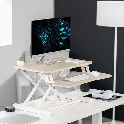 VIVO Light Wood 26 in Standing Desk Converter, DESK-V026KF - color: Light Wood, size: 26"