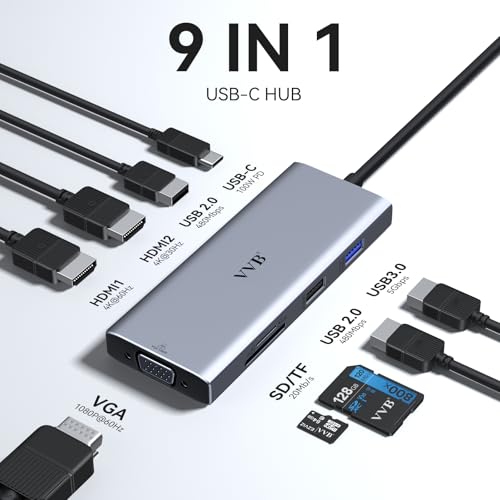 USB C Docking Station Dual Monitor Adapter Laptop Docking Station 3 Monitor - size: 4.2inches