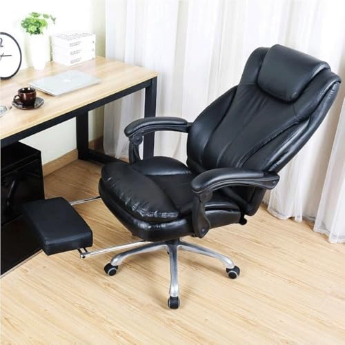 Ergonomic Executive Office Chair with Footrest and Degree Tilt Modern High Back Boss Desk Chair Comfortable Swivel Seating for Study Room and Home Office(Brown) - color: Brown