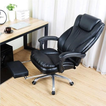 Ergonomic Executive Office Chair with Footrest and Degree Tilt Modern High Back Boss Desk Chair Comfortable Swivel Seating for Study Room and Home Office(Black) - color: Black