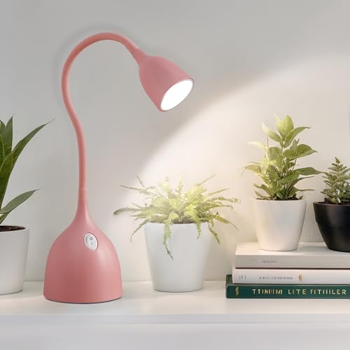 EJIAXIN Desk Lamp for College Dorm Room - LED Reading Light, Pink - color: Pink