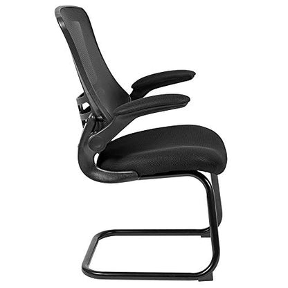 Flash Furniture Mesh Reception Chair with Flip-Up Arms, Black - color: Black Mesh