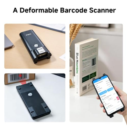 Sumicor Bluetooth Barcode Scanner for iPhone Android Phone(4.7''-6.9'') | Portable Dual-purpose 1D 2D QR Code PDF417 Bar Code Scanners