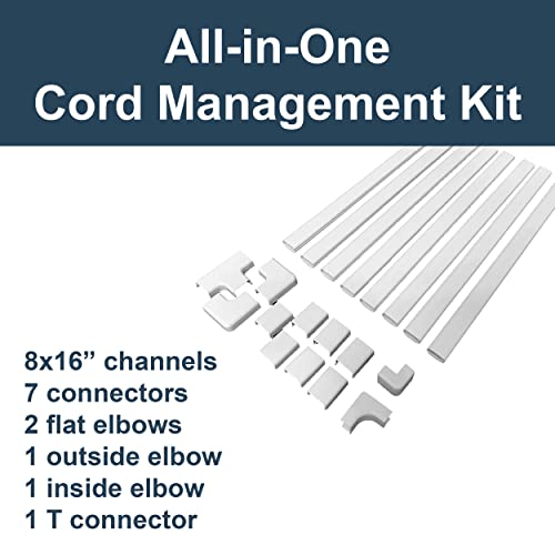 Legrand Wiremold Cordmate II 128 Inch 20 Piece Cord Cover Kit White - style: C210 Sortable - 144 Inches