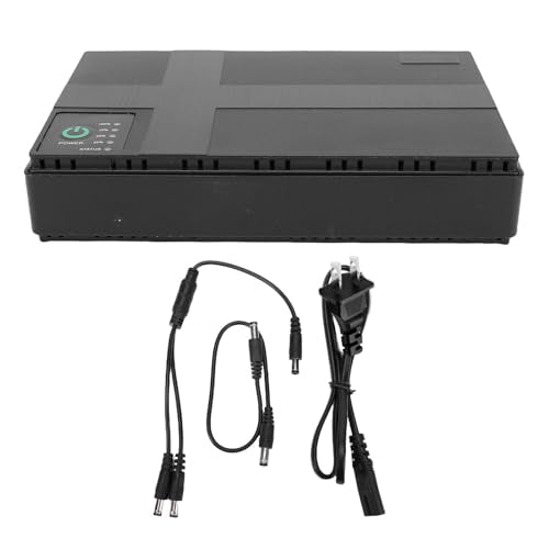 Zunate UPS Battery Backup Power Supply Compact Uninterruptible Power Supply with 6 Outputs POE LAN Port for WiFi Router Modem Camera Security System Black ABS 180x105x32mm (US Plug)