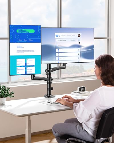 Dual Monitor Stand for Computer Screen up to 32", Holds 22 lbs Each