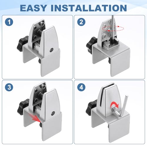 PATIKIL 1.8x1.3x2.1" Desk Divider Support Clamp 2Pcs Aluminum Desk Silver - color: Silver