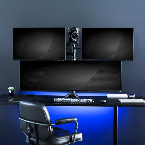 VIVO Pneumatic Arm Quad Ultrawide Monitor Extra Tall Desk Mount for Up to 49 inch Screens Individual Arm Capacity, Max 38 inch Screens for 4 Ultra Wides Up to 44 lbs, Black, STAND-V400D - size: Quad Mount, style: Desk Mount