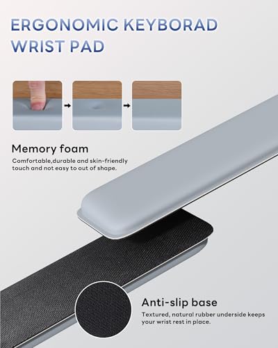 Laborio Computer Keyboard Wrist Rest, Keyboard Riser Stand for Desktop - color: Gray