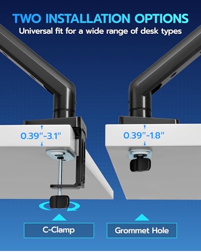 ARES WING 17-40 Inch Heavy Duty Monitor Arm with USB, Black - color: Black, style: With USB