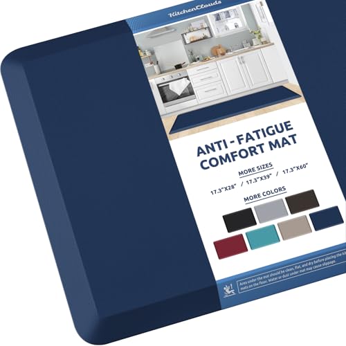 Kitchen Mat Cushioned Anti Fatigue Rug Standing and Comfort Floor Mats - color: Blue, size: 60"L x 17.3"W x 0.5"Th