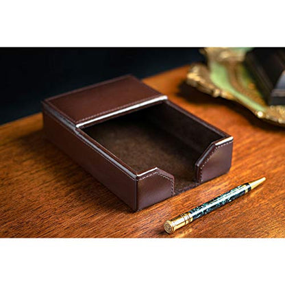 Dark Brown Bonded Leather 9-Piece Desk Set - color: Dark Brown, style: 3 Piece
