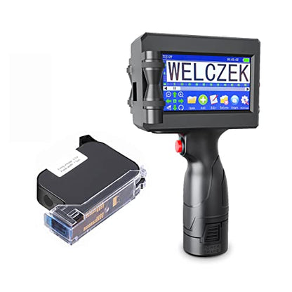 TIJ127 Handheld Inkjet Printer with 4.3Inch Touch Screen | Portable, Quick Drying Handheld Inkjet Printer, For Barcode Text Logo QR Code Batch Number, Support 25 Languages