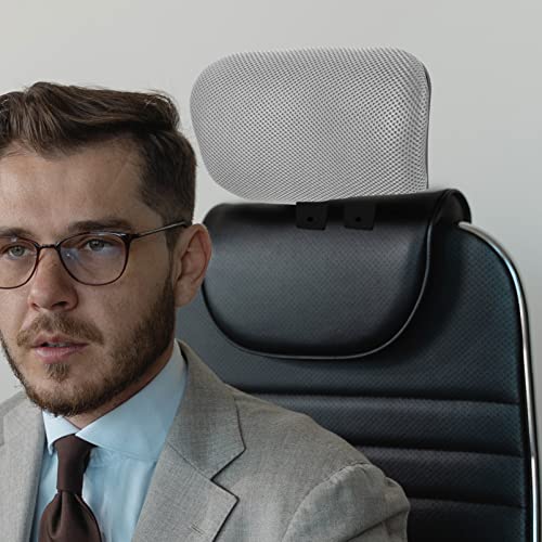 Tofficu Office Chair Headrest Attachment, Adjustable headrest for Office Chair, Adjustable, Ergonomic Height-Adjustable Cushion for Comfort, Fits Most Computer and Desk Chairs - size: Gray-Clip inner diameter 2.2 cm