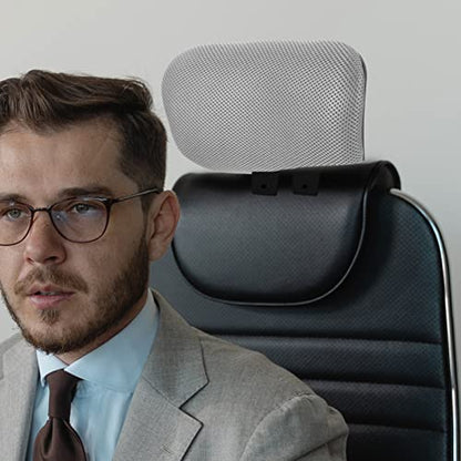 Tofficu Office Chair Headrest Attachment, Adjustable headrest for Office Chair, Adjustable, Ergonomic Height-Adjustable Cushion for Comfort, Fits Most Computer and Desk Chairs - size: Gray-Clip inner diameter 2.2 cm
