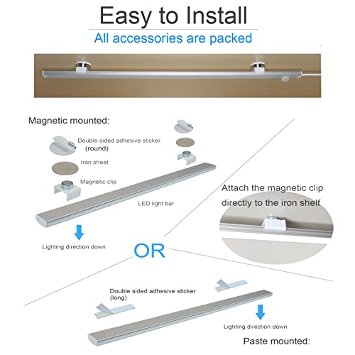 17in LED Motion Sensor Under Cabinet Light 4000K USB Plug-in - color: Natural White