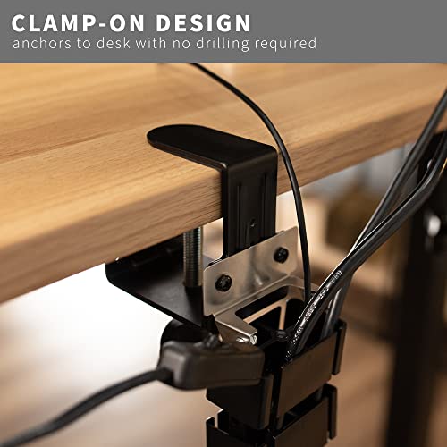 VIVO Black Clamp-on Desk Vertebrae Cable Management Kit, DESK-AC01P-B - color: Black
