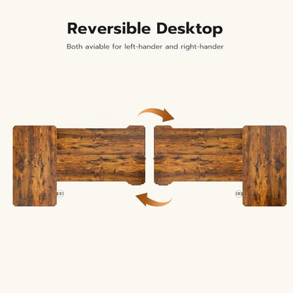 Acrolix L Shaped Electric Standing Desk, 71x43.5 Inch Reversible, Rustic Brown - color: Rustic Brown, size: 71