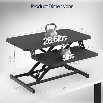 VIVO Black 28 in Standing Desk Converter, DESK-V028S - color: Black, size: 28"