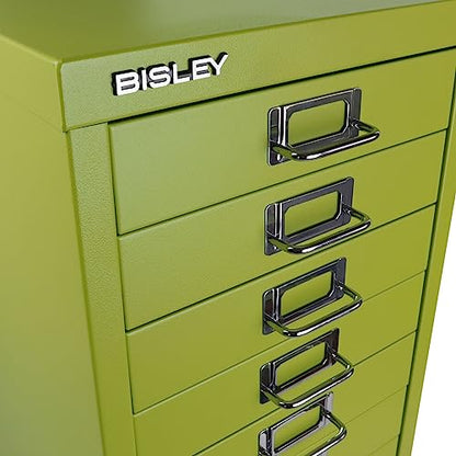 10-Drawer Steel MultiDrawer Cabinet - Green, by Bisley - color: Bisley Green, size: 10 Drawer
