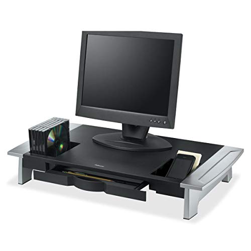 Fellowes Office Suites Premium Monitor Riser, Monitors up to 80 lbs.,Black/Silver (8031001)