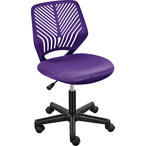 Topeakmart Armless Small Office Desk Chair, Adjustable Height Swivel, Purple - color: Purple